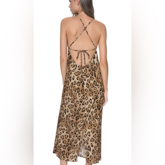 Revolve Amelia Slip Leopard Animal Print Metallic Slip Dress size XS/Small NWT - Picture 14 of 15